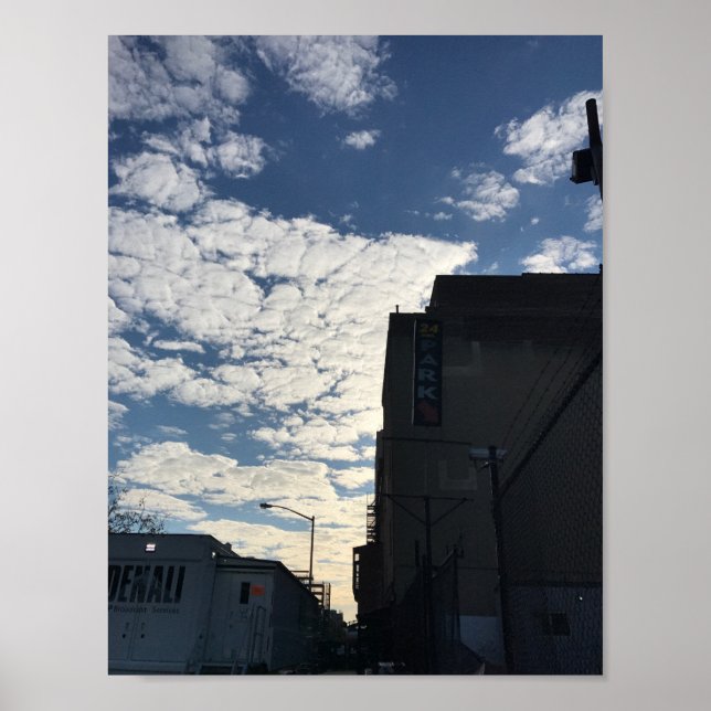 Póster Cloudy Harlem Sky Nova Iorque Fotografia NYC (Frente)