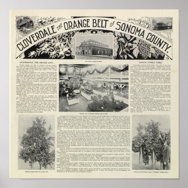Póster Cloverdale, Califórnia (Frente)