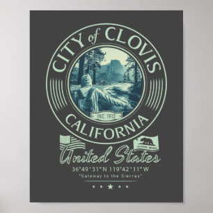 POSTER CLOVIS FRESNO CALIFORNIA - CIDADE DE CLOVIS CA