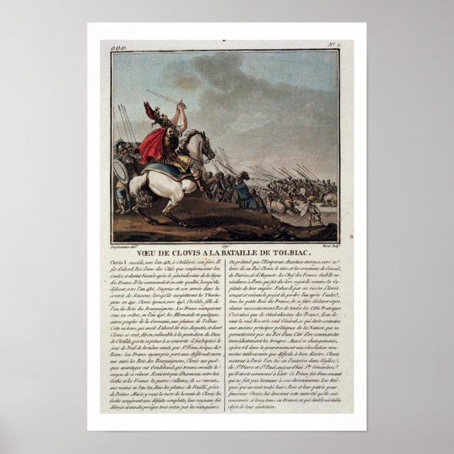 Poster Clovis I (c.466-511) na Batalha de Tolbiac, 496 (Frente)