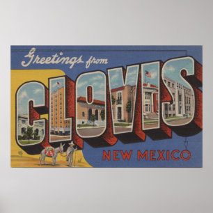 Poster Clovis, Novo México - Cenas com Letras Grandes