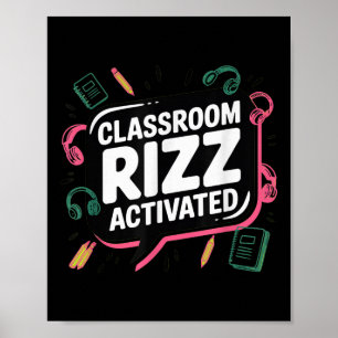 Poster Clroom Rizz Ativado, Geração Z Alpha, Volta às Aul