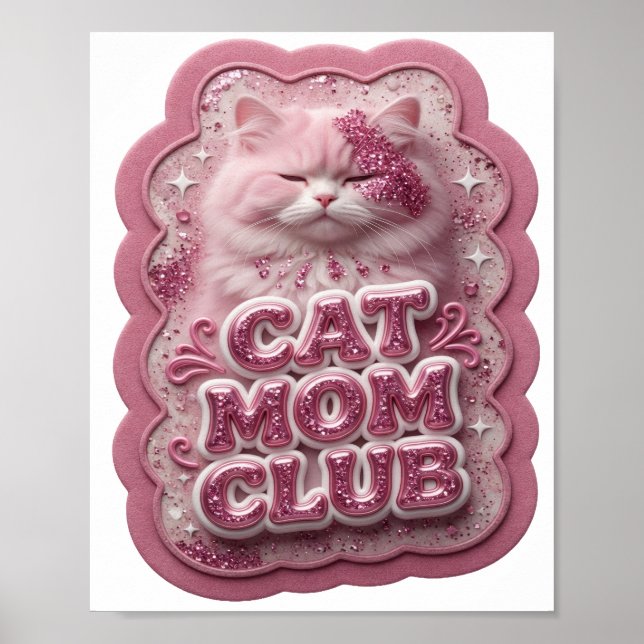 Poster Clube CAT MOM Rosa Crisp (Frente)