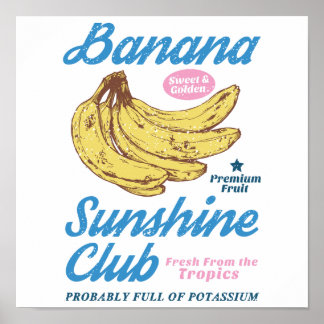 Poster Clube da Banana Vintage Sunshine Cozinha