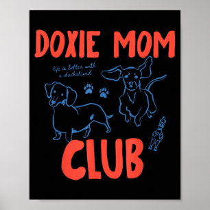 Poster Clube da Mamãe Doxie Divertida Antiga Cachorro Sal