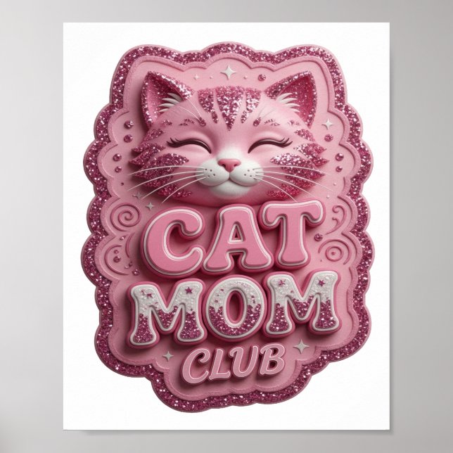 Poster Clube da Mamãe Gata Rosa Engraçadinha (Frente)