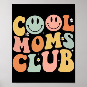 Poster Clube das Mães Legais Retrô Mãe Sorriso Feliz Dia