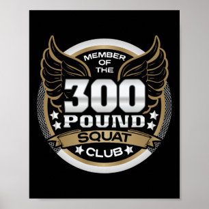 Poster Clube de Agachamento de 136 Kg Para Levantador de