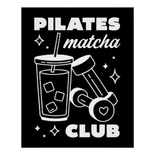 Póster Clube de amantes de Pilates e matcha latte