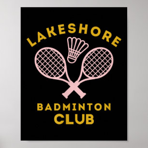 Poster Clube de Badminton às Margens do Lago Elegante Grá
