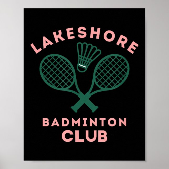 Poster Clube de Badminton da Costa do Lago Preppy Gráfico (Frente)