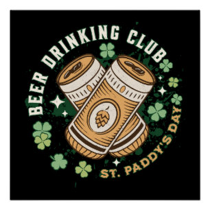 Póster Clube de Bebedores de Cerveja Dia de São Patrício