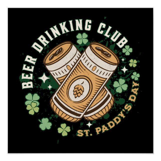 Póster Clube de Bebedores de Cerveja Dia de São Patrício (Frente)