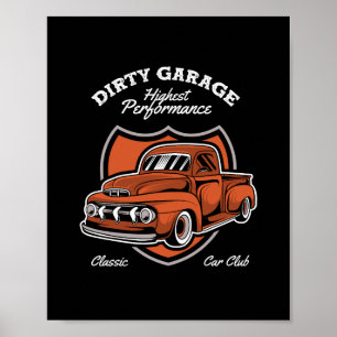 Poster Clube de Carros de Caminhões Clássicos da Garagem