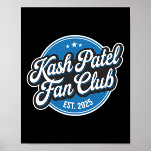 Poster Clube de Fãs de Kash Patel Est. 2025 Logotipo Retr