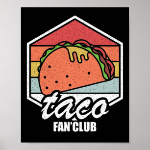 Poster clube de fãs de taco tacos vintage para amantes de