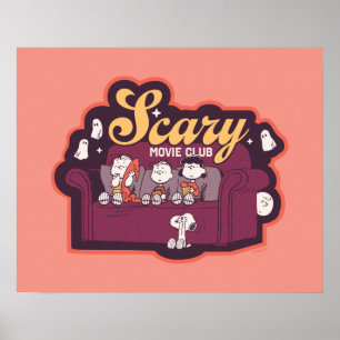 Poster Clube de Filme Assustador Peanuts no Sofá de Hallo