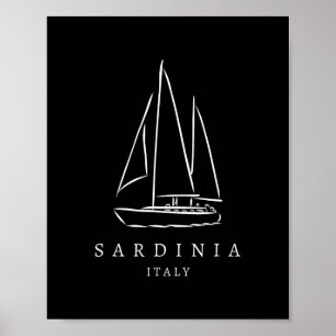 Poster Clube de Iate da Sardenha Itália Lembrança Europa