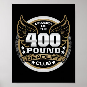Poster Clube de Levantamento de Peso de 400 Libras para H