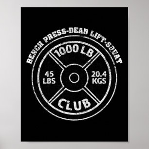 Poster Clube de Levantamento de Peso de 453,59 Kg Academi