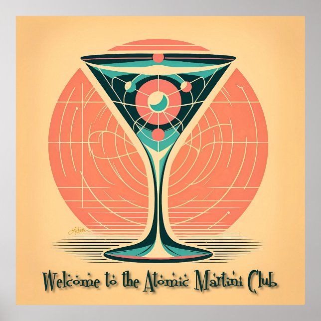 Poster Clube de Martini Atômico de Entrelaçamento Quântic (Frente)