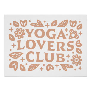 Póster Clube de meninas amantes de yoga grupo bege estéti
