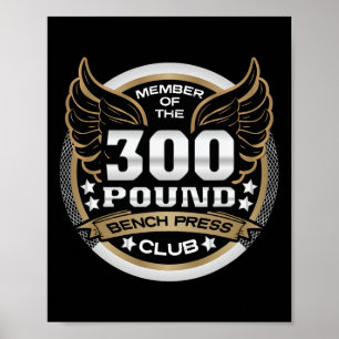 Poster Clube de Supino de 300 Libras para Halterofilista