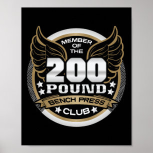 Poster Clube de Supino de 90 Kg para Academia de Halterof
