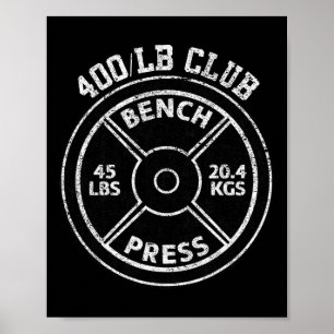 Poster Clube de Supino Reto de 180 Kg Halterofilismo Acad