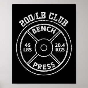 Poster Clube de Supino Reto de 200 Libras Academia Levant