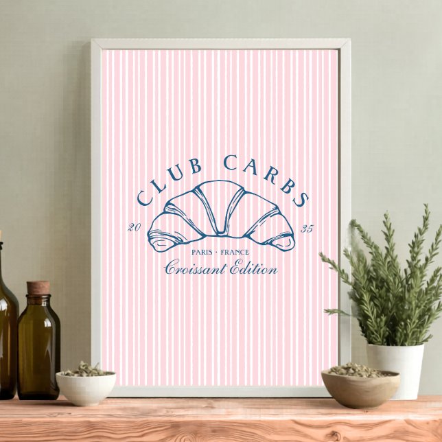 Póster Clube Divertido Carbs Clássico Listras Francesas R (Criador carregado)