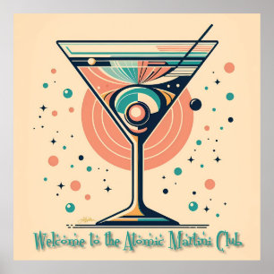 Poster Clube do Martini Atômico Retro Futurista Idade Esp