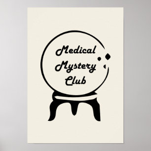 Poster Clube do Mistério Médico Arte Minimalista na Pared