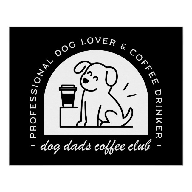 Póster Clube do papai cachorro amantes de café engraçado (Frente)