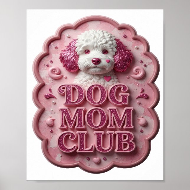 Poster Clube Icônico Rosa DOG MOM (Frente)