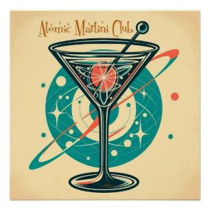 Póster Clube Martini Atômico Era Espacial
