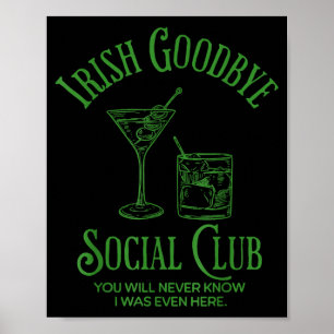 Poster Clube Social de Despedida Irlandesa Você Saberá Qu