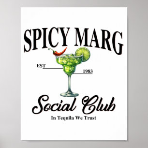 Poster Clube Social Spicy Margarita Est. 1983 Em Tequila 
