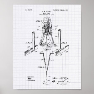Poster Clube Taylor Golf 1905 Arte Patente - Peper Lined