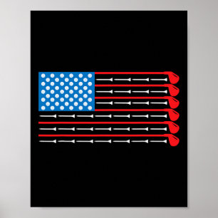 Poster Clubes de Golfe da Bandeira Americana