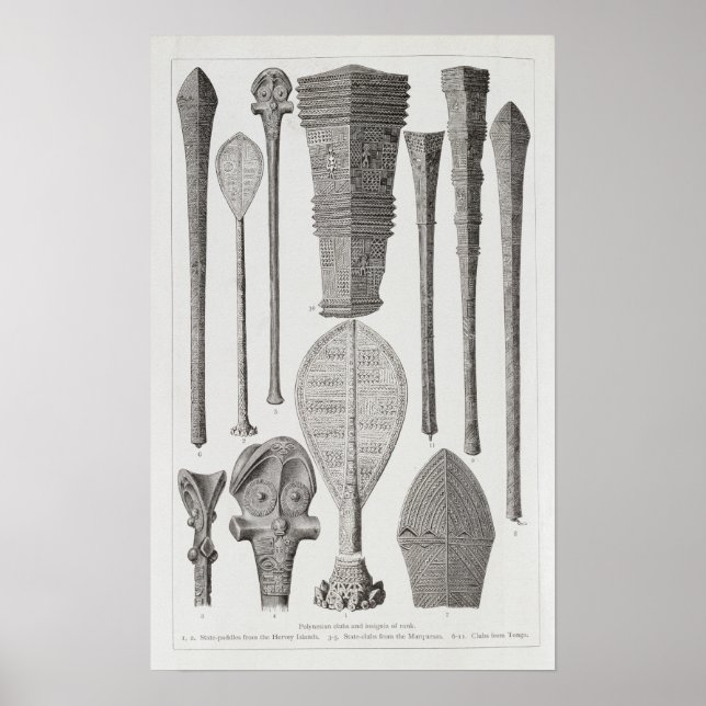 Póster clubes polinésios e insígnias de patente (Frente)