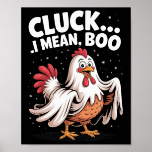 Poster Cluck Eu Quero Dizer Boo Frango Engraçado Dia das