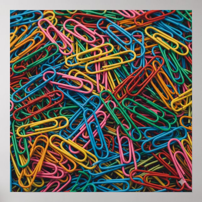 Poster Cluster Colorido de Paperclip (Frente)
