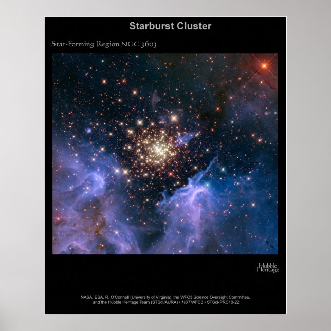 Póster Cluster Starburst NGC 3603 (Frente)