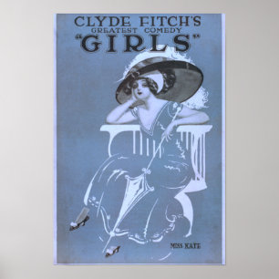 Póster Clyde Fitch's Greatest Comedy, "Girls" Theatre