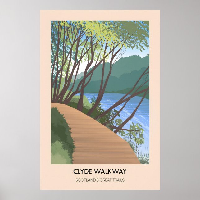 Poster Clyde Walkway Scotlands Great Trails Cartaz (Frente)