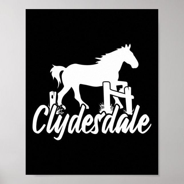 Poster Clydesdale Draft Horse Pun Horseback (Frente)