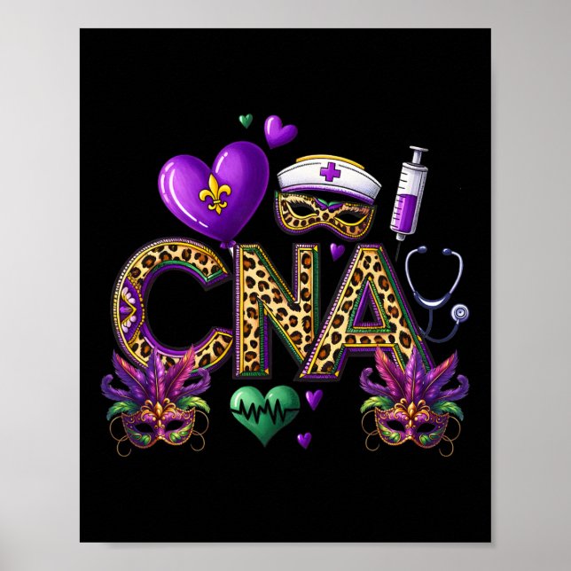 Poster Cna Mardi Gras Certified Nursing Mardil Gra (Frente)