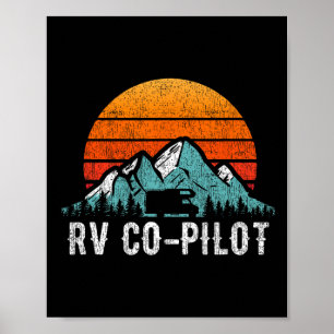 Poster Co-piloto de Viagem de Motorhome Coisas Férias Rv 