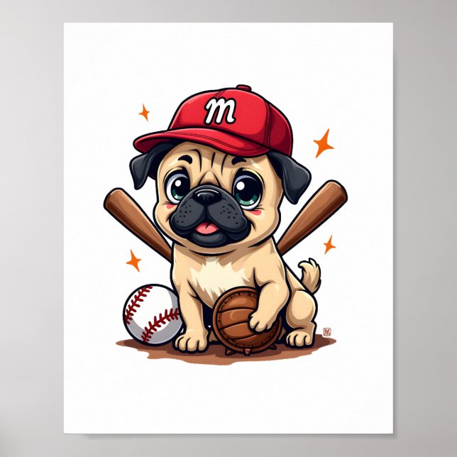 Poster Coach Pug Dog Lover Pug Mãe (Frente)